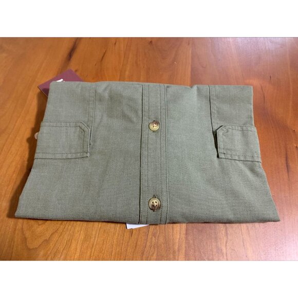 Alesbury Heron Lake Linen Blend Workshirt, Olive Colored Size 2XL Short Sleeve - Picture 3 of 3